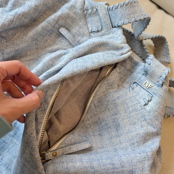 Diane Von Furstenburg Chambray hobo style bag - Picture 4 of 5